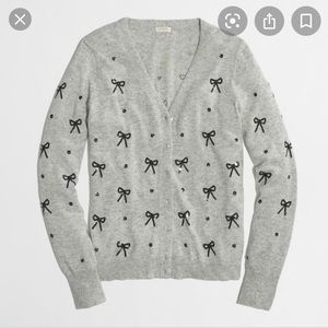 J.crew Factory Sequin Bow sweater Cardigan M